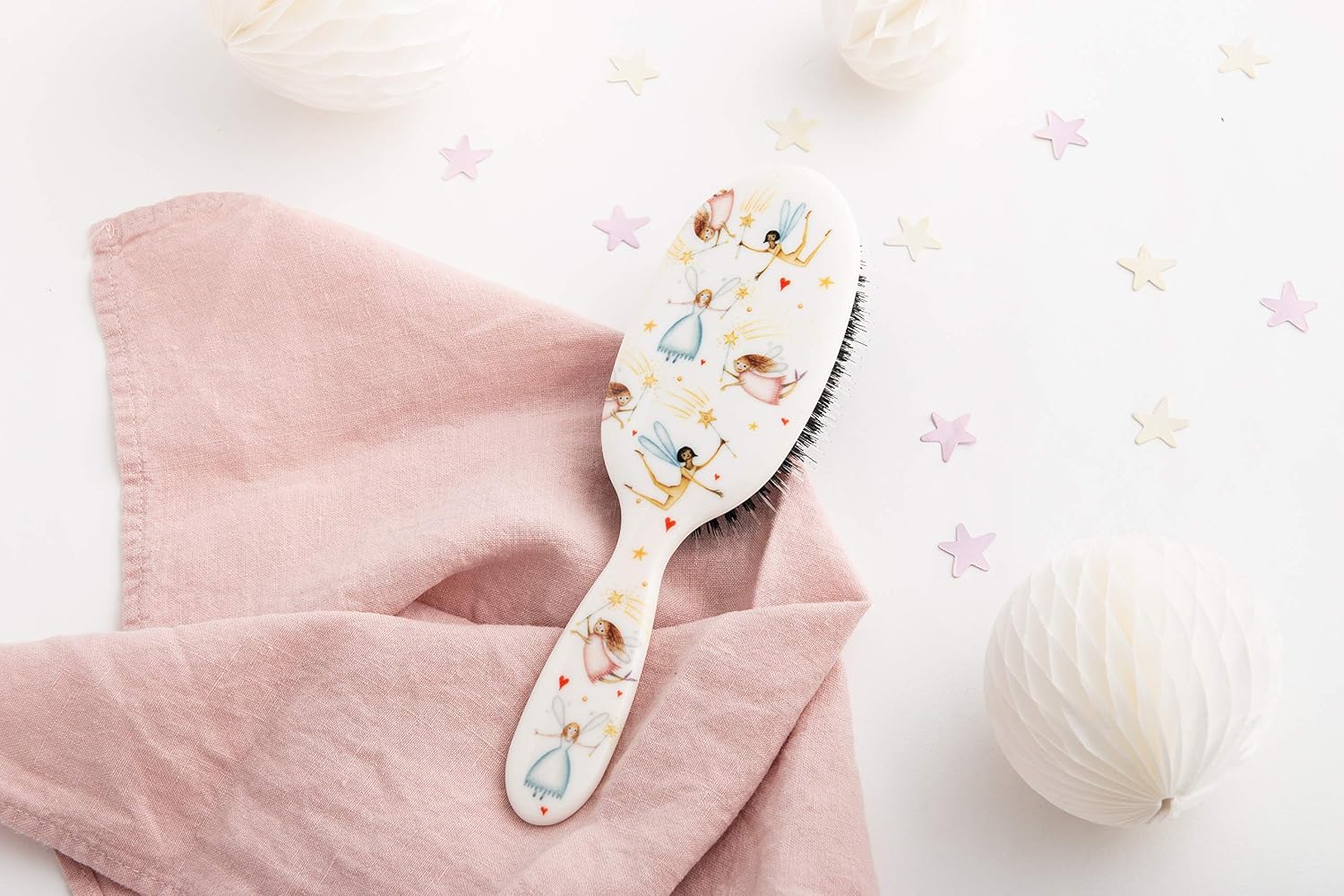 Rock & Ruddle Natural Mixed Boar Bristle Hair Brush for Women and Kids (Large, 21cm) - Image 4