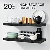 STOREMIC Floating Shelves Black 60cm Set of 2 Modern Wall Shelves 60X17X3 cm view 5