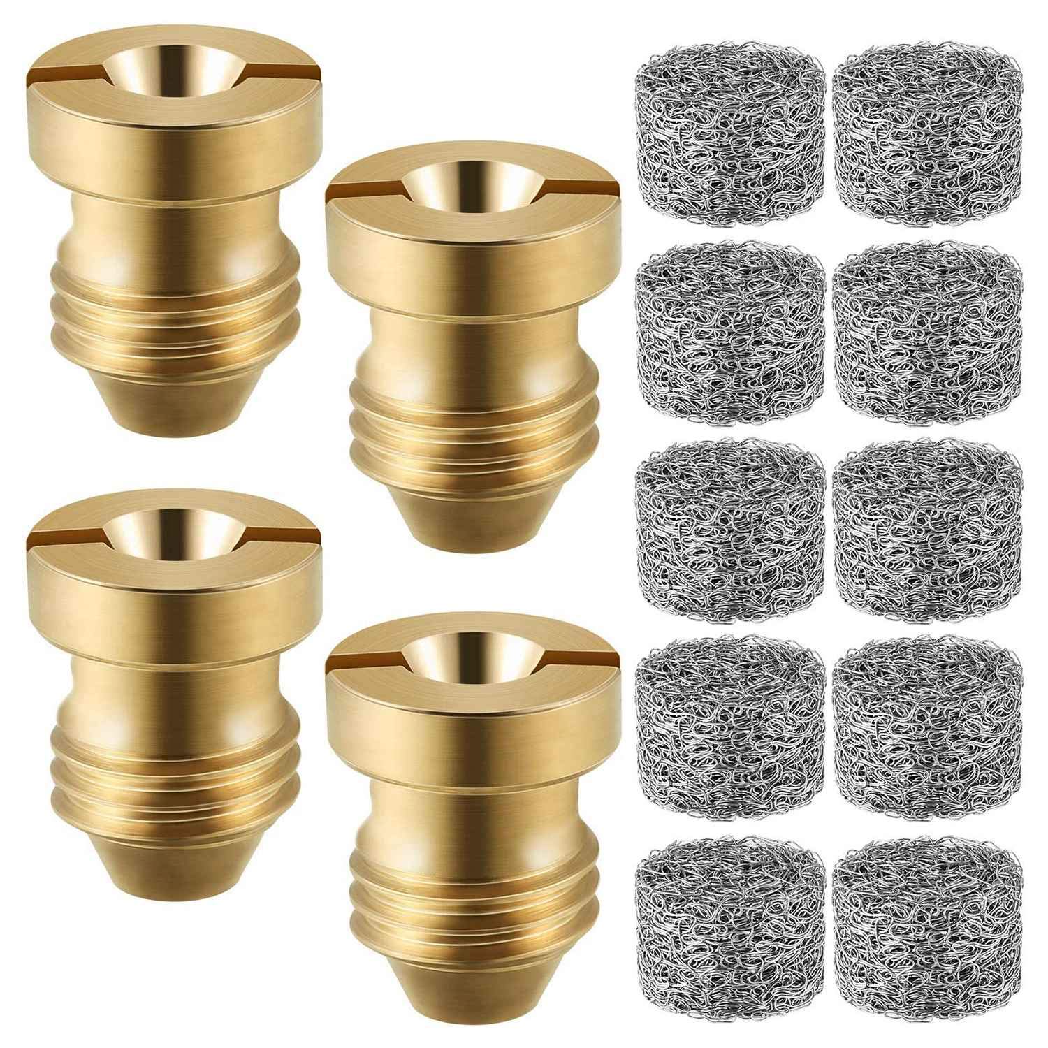 Tbkoly 4 Foam Cannon Orifice Nozzle and 10 Snow Foam Lance Mesh Gauze Filter 1.1MM Orifice Thread Nozzle Tips and Mesh Filter Lance Filter Replacement Part for Foam Nozzle Generator 3000 PSI