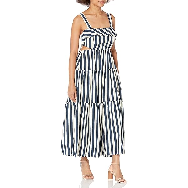 open lace back dress Moon River Women's Tiered Shirred Back tie Cut-Out Eyelet midi Dress,  Brick, XS at Amazon Women's Clothing store