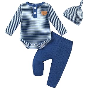 Renotemy Newborn Baby Boy Clothes Winter Outfit Essentials Preemie-12Months | Preemie Clothes Boys,Cute Coming Home Outfits B