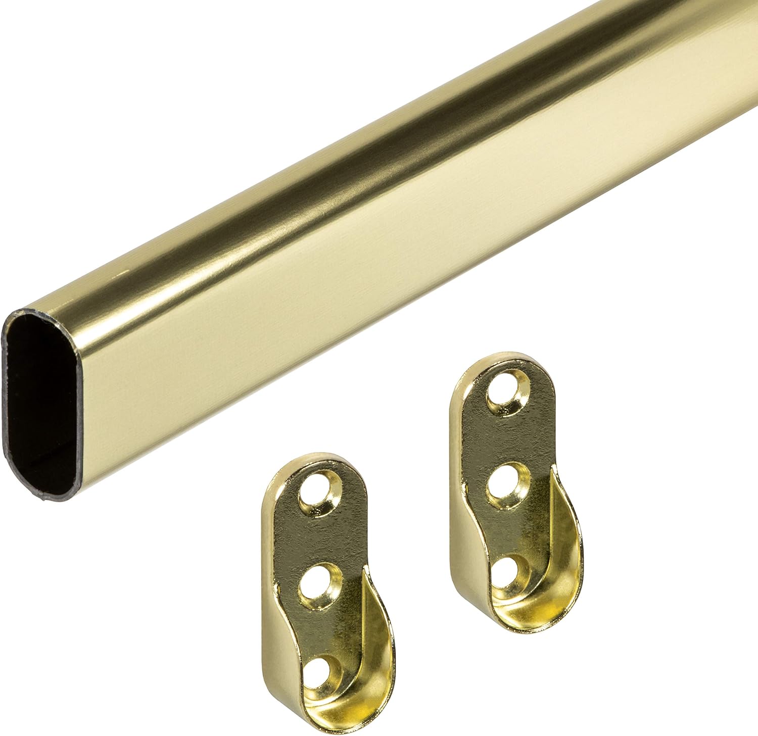 Gedotec Garderobenstange SchrankKleiderstange Messing Schrankstange