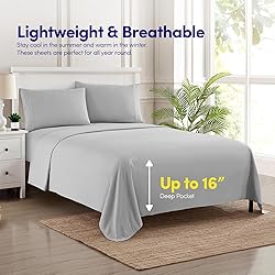 1500 Supreme Collection Twin Sheet Sets Light Gray