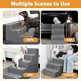 Nepfaivy Dog Steps for Bed 3-Step Non-Slip Foam Stairs 45x40x34cm view 6