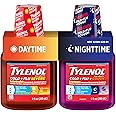 Tylenol Cold + Flu Severe Daytime & Nighttime Liquid Cough Medicine with Acetaminophen Pain Reliever & Fever Reducer, Nasal Decongestant & Antihistamine, Value Pack, 2 ct. of 8 fl. oz
