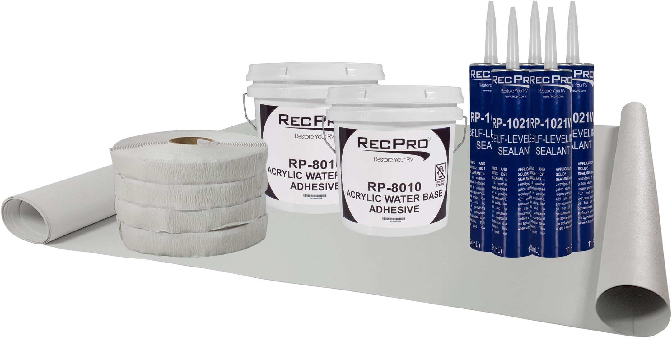 Superflex RecPro RV Rubber Roof Kit | 9.5' Wide | Camper Rubber Roof Kit (30 Feet)