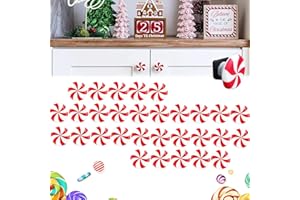 Christmas Peppermint Cabinets Knob Covers, Sturdy Door Grip Silicone Red Candy Knob Covers, Christmas Holiday Decor Candy Han