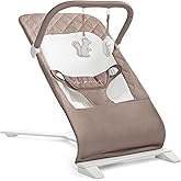 Baby Delight Alpine Deluxe Portable Baby Bouncer | Infant | 0-6 Months | 100% GOTS Certified Organic Cotton Fabric | Organic Mocha