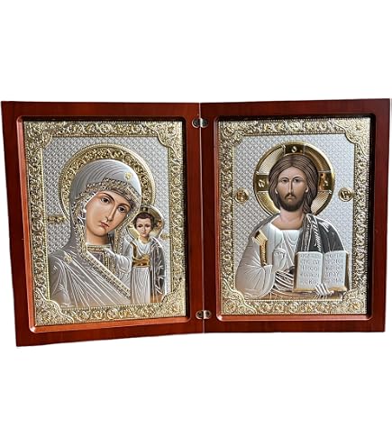Byzantinische Silber-Ikone Jesus Christus – Griechische Handarbeit, 9 X 7 Cm, Orthodoxe Ikone Als Geschenk