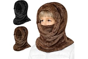 Kids Ski Mask 2 Pack Toddler Kids Balaclava Fleece Winter Full Face Mask for Boys Girls 3-7 Years Windproof Neck Warmer Scarf