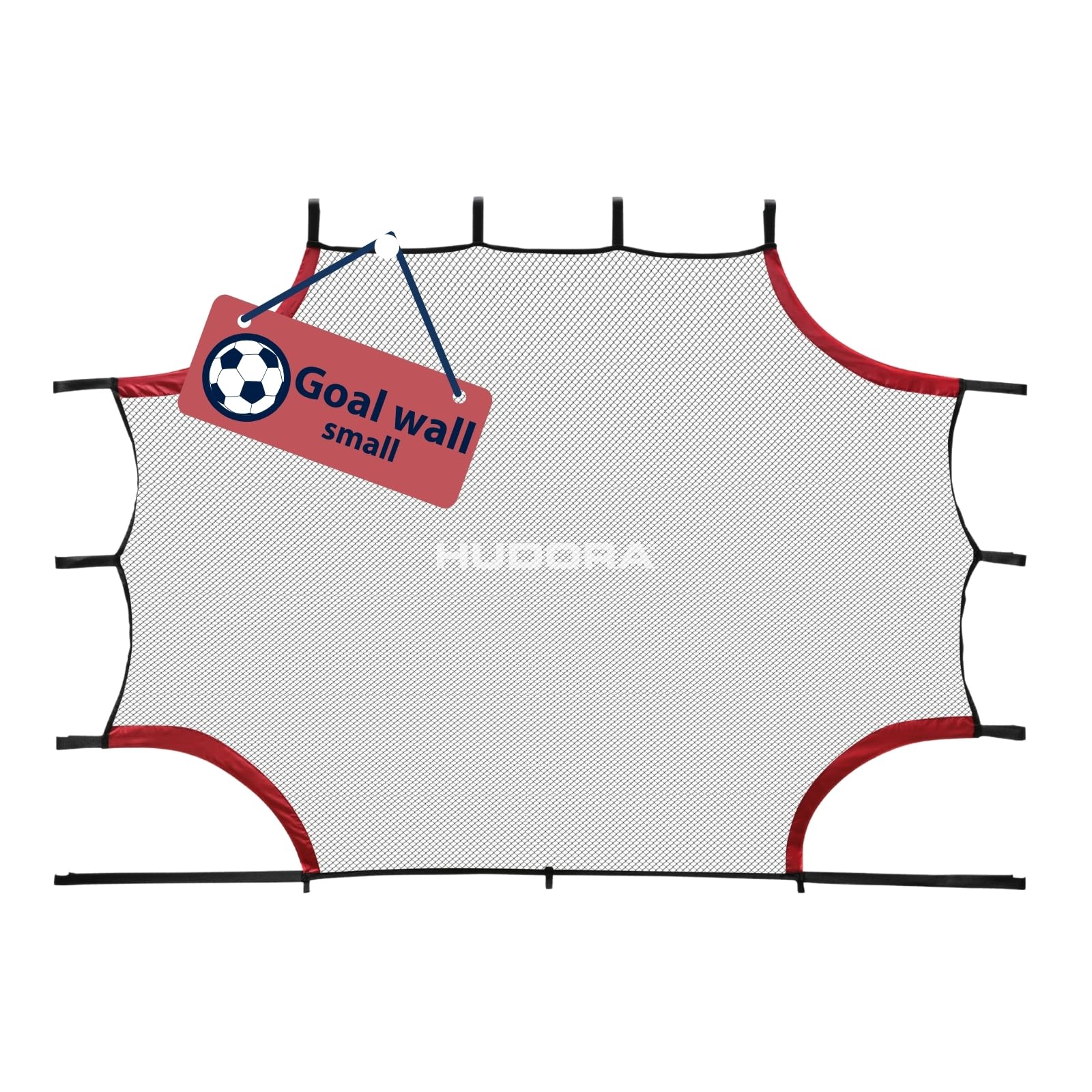 HUDORA Target Wall Small - Versatile goal net with 4 reinforced goal holes - Robust target sheet with Velcro fasteners for many playing options for outdoor leisure & training