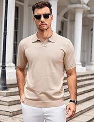 COOFANDY Mens Golf Shirts Short Sleeve Knit