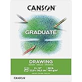 Canson Graduate Drawing Pad, Foldover, 9x12 inch, 30 Sheets | Artist Paper for Adults and Students - Drawing, Sketching and A