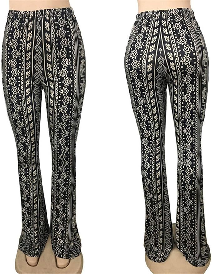 tribal print bell bottom pants