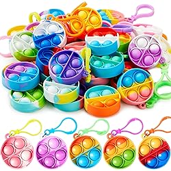 JOYIN Round Pop Fidget Keychain Mini Fidget Toys