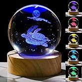 3D Sea Turtle Gifts for Women Crystals Ball 60mm - Sea Turtle Figurines Decor Glass Animals Figurine Turtle Decor Stuff for Anniversary Birthday for Best Friend Turtle Lovers Keepsake Paperweight