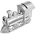 Mogoko Metal Money Bank, Cute Train Piggy Bank Silver Penny Coin Saving Box for Children