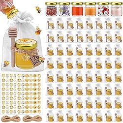 Aliggbent 126 Pack Mini Honey Jars for Party Favors