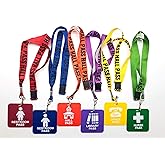 GIFTEXPRESS Hall Pass Lanyards and School Passes Set of 6