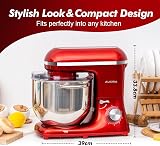 Aucma Stand Mixer 7.5L 1400W 6 Speed Tilt-Head with Accessories Red view 5