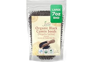Jiva Organic Nigella Seeds 7 Ounce Bag - Kalonji Seeds, Whole Black Seed, Nigella Sativa, Black Cumin