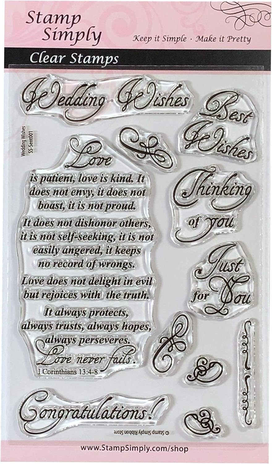 Stamp Simply Clear Stamps Wedding Wishes Set Christian Religious 11