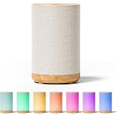 SNOWSEN Essential Oil Diffuser with Fabric Cover &amp; Night Light,120ml | Small Portable Aroma Diffuser for Home, Ultrasonic Aromatherapy Oil Diffuser, 7 Colors LED, Auto Shut-Off, Mini Humidifier