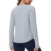 THE GYM PEOPLE Women's Long Sleeve Workout Shirts Athletic Crewneck Hiking Tops with Thumb Hole