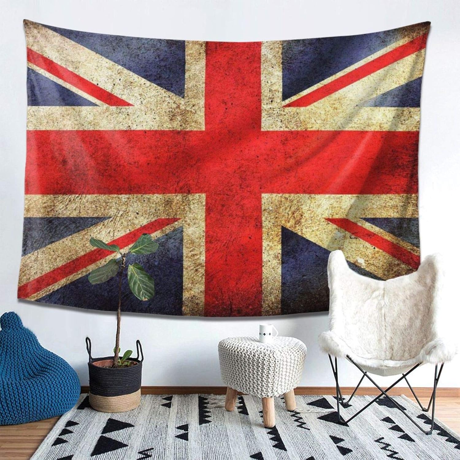 Amazon Com Hangyin Tapestry Retro British Flag Wall Tapestry With Art Chakra Home Decorations For Bedroom Dorm Decor In 80 X 60 Home Kitchen
