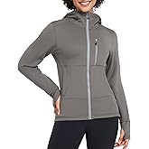 Little Donkey Andy Women's Winter Lightweight Warm Fleece Running Jacket Breathable Thumbholes Thermal Hiking Jacket