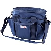 HORZE Horse Grooming Bag, 6 Outer Pockets, Adjustable Shoulder Strap | Nylon Horse Grooming Tote, Large Center Compartment, Elastic Snap Band, 12 x 9.5 x 8.5 in, Horse Grooming Supplies Organizer