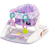Bright Starts Learn-to-Sit 2-Position Baby Floor Seat with Toys, Unisex, 4-12 Months, Purple Paradise