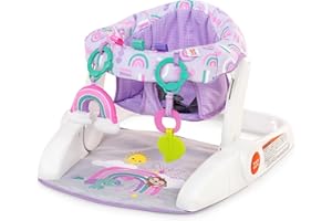 Bright Starts Learn-to-Sit 2-Position Baby Floor Seat with Toys, Unisex, 4-12 months, Purple Paradise