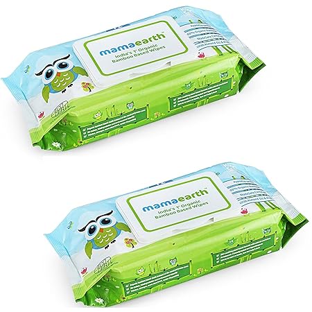Mamaearth Organic Bamboo Based Wipes (White, 2) - Set of 72 Pieces