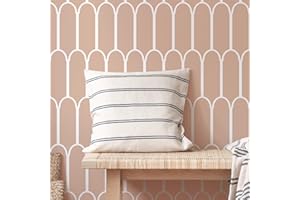SHYJSHYJ 14 Inch (2 Pack) Modern Design Geometric Wall Stencils for Painting Large Pattern on Wall, Wood, Floors, Concrete Stencils for Patio, Reusable Brick Template for Painting Accent Wall Décor