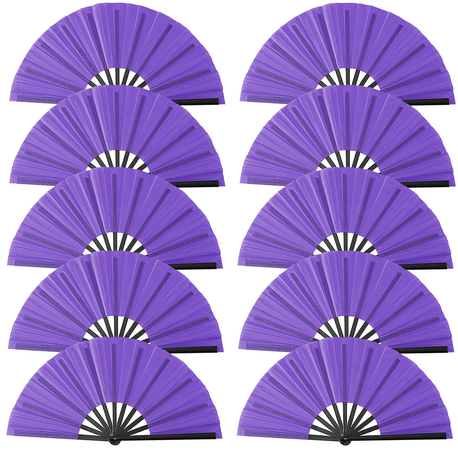 Photo 1 of 10 Pcs Boots on The Ground Hand Fan Bulk, Folding Popping Clacking Fans for Line Dancing (Purple)