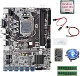 Lodokdre B75 ETH Mining Motherboard Kit 4GB RAM 128GB SSD CPU Fan Cable view 8