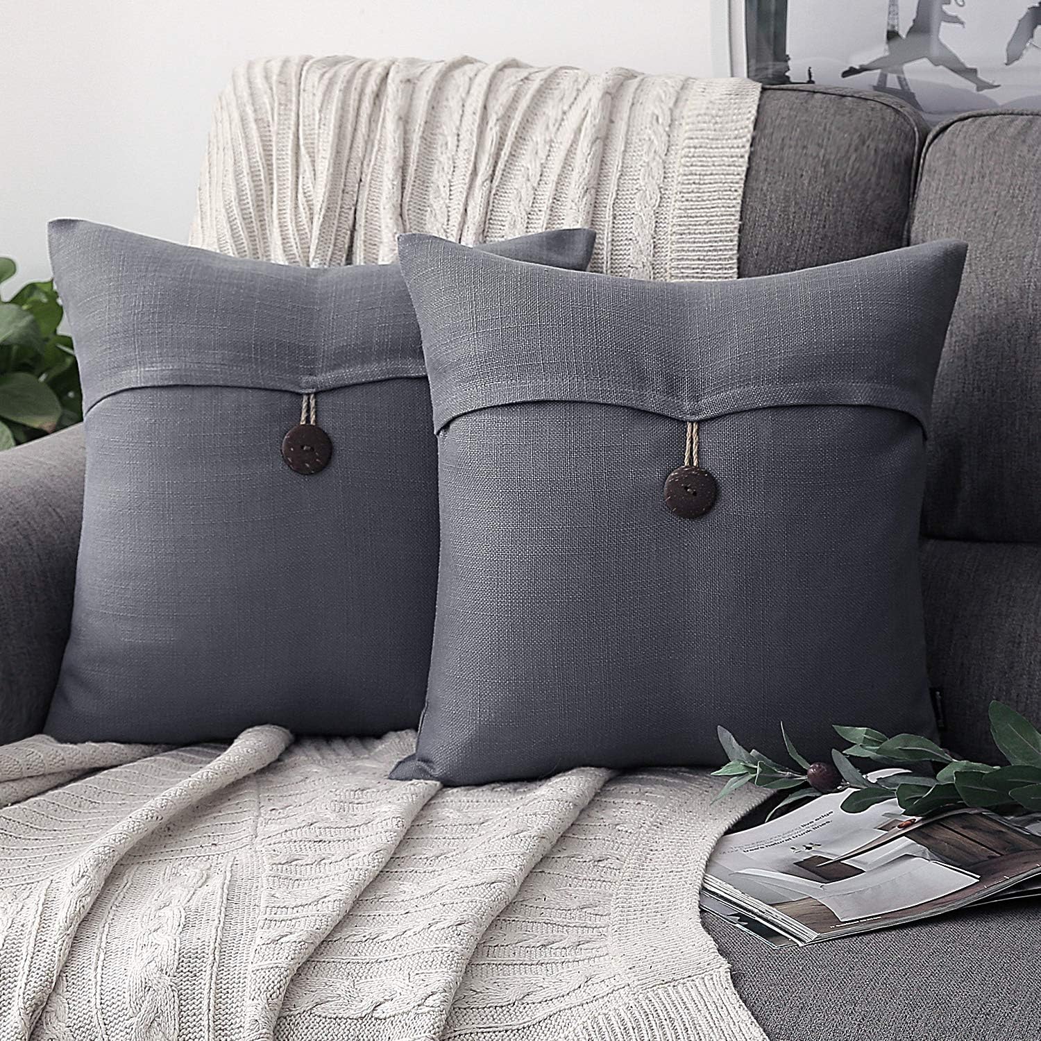 Amazon Com Phantoscope Pack Of 2 Farmhouse Throw Pillow Covers