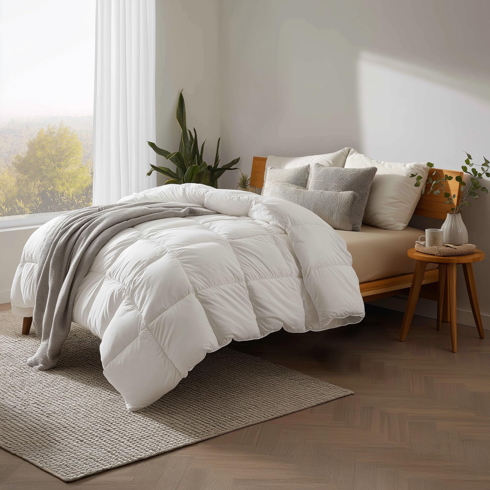 Photo 1 of ***FACTORY SEALED***Bamboo Bay All Season King Size Comforter, 100% Viscose Made from Bamboo, Soft Quilted Down Alternative Duvet Insert with Corner Tabs, Breathable Cooling Bedding, 94 x 104 Inch