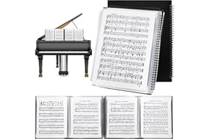 Nagpew Sheet Music Folder, 4 Pages Expand Music Binder Hold 60 Sheets 8.5'' x 11'' Paper, A4 Choir Holder Organizer for Piano, Keyboard Players, Orchestral Musicians, File