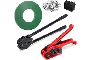 GRESDENT Pallet Packaging Banding Strapping Kit - Heavy Duty Strapping Tensioner & Cutter Manual Banding Sealer Tool Set with Polyester (PET) Strapping
