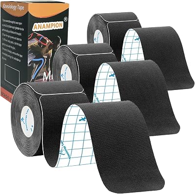 ANAMPION Kinesiology Tape Precut 3 Rolls 60 Strips Waterproof 5m Black