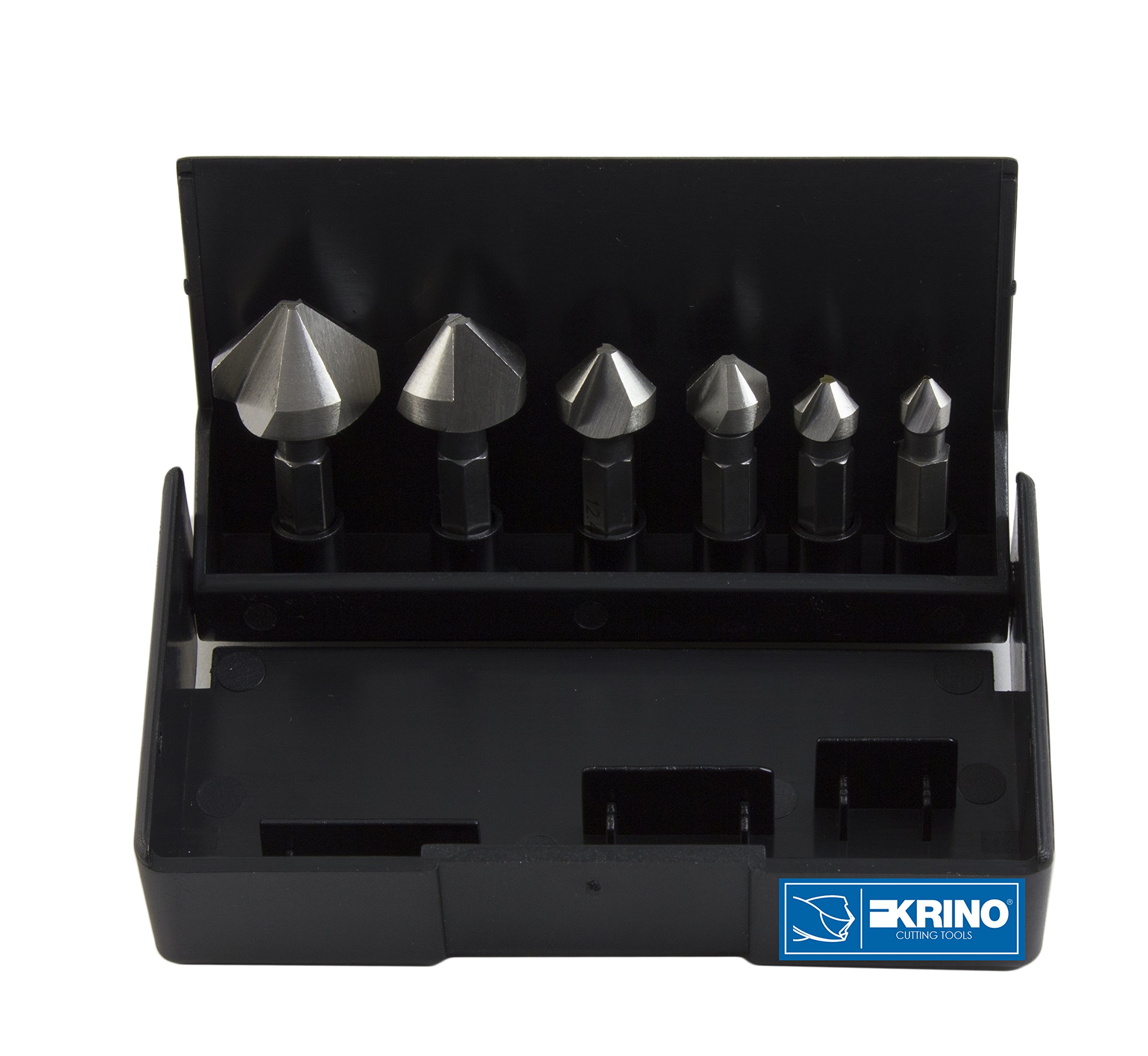 Krino 19020214 HSS Countersink Set with Hexagonal Attachment - 6 Pieces