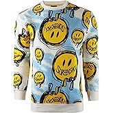 SCREENSHOT Mens Urban NYC Graffiti Hip Hop Fleece Pullover Active Fashion Crew Neck Sweatshirt Top