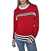 Karl Lagerfeld Womens Long Sleeve Crew Neck Logo Sweater
