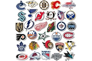 32 Pcs Hockey Teams Stickers for Adults Teens Children, Vinyl Waterproof Decals for Laptop, Water Bottles, Phones, Skateboard