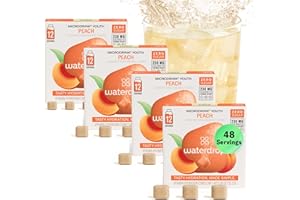 WATERDROP MICRODRINK Waterdrop Hydration Cubes with Vitamin C, B Vitamins, and Electrolytes, Peach Flavor, Flavored Water Enhancer Cubes for Still & Sparkling Water, Low Calorie, Sugar Free, Electrolytes On The Go, 48 Ct