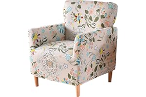 FUANGUI Banquet Armchair Slipcover Printed Chair Covers with Arms Stretch Club Chair Slipcover Soft Armchair Sofa Covers Anti-Slip Furniture Protector for Dogs Pets Home Living Room Decor, 17