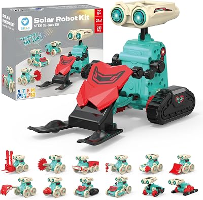 Robot solare 21 in 1 per bambini 8-12 anni, 211 pezzi