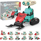 Sillbird Solar Robot Building Kit STEM Gift for Boys Aged 8-14, 21 in 1 DIY Science Educational Sets for Kids Teens Birthday, Solar or Battery Powered Robotic Set with 211 Pieces